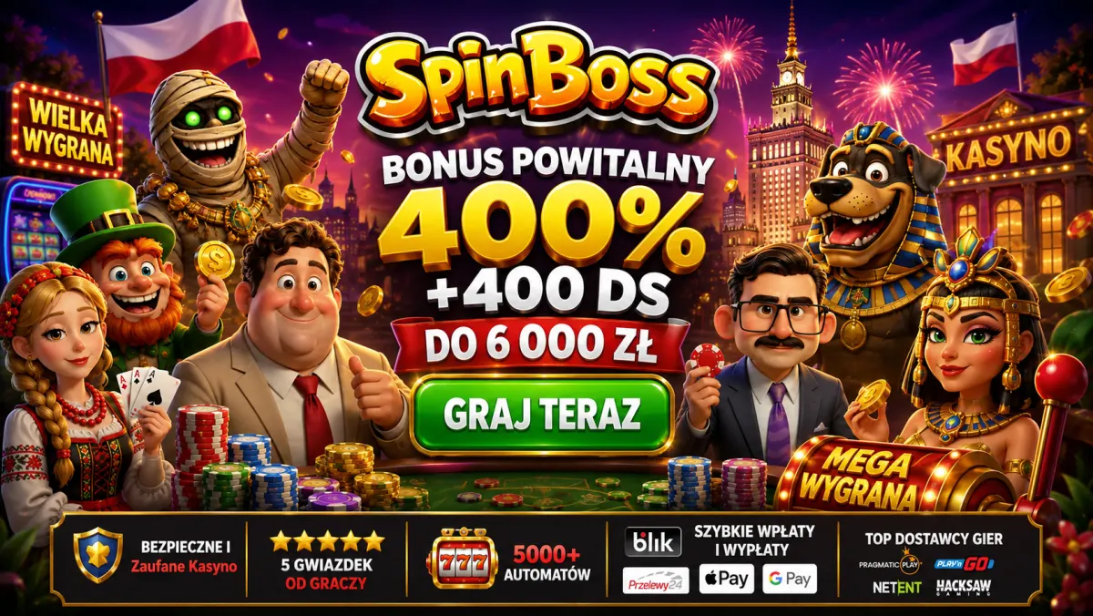 Spinboss Kasyno — bonus powitalny 400% + 400 DS do 6 000 zł