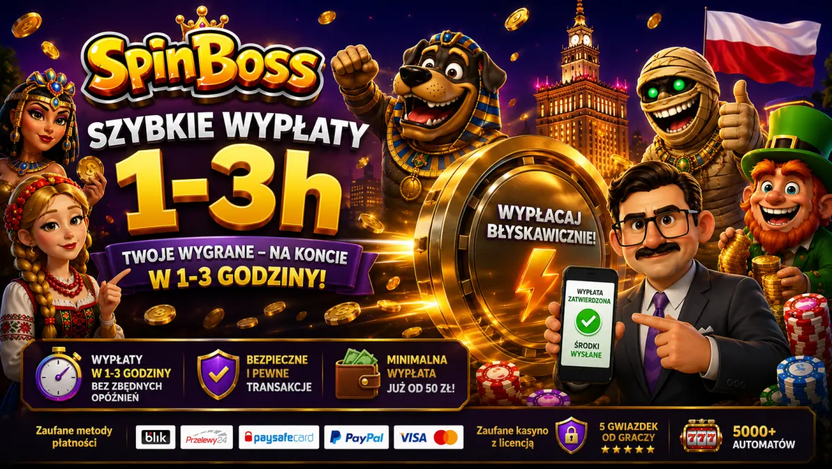 Spinboss Kasyno — szybkie wypłaty w 1–3 godziny, minimalna wypłata 50 zł